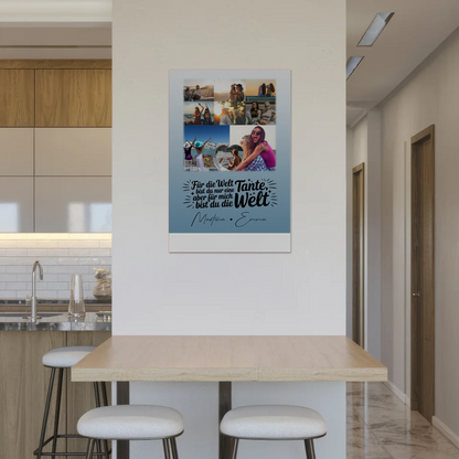 Personalisiertes Fotoboard Poster mit 8 Fotos & Herz – Du bist meine Welt 2
