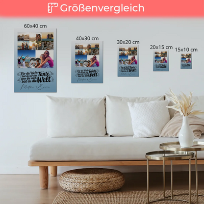 Personalisiertes Fotoboard Poster mit 8 Fotos & Herz - Du bist meine Welt