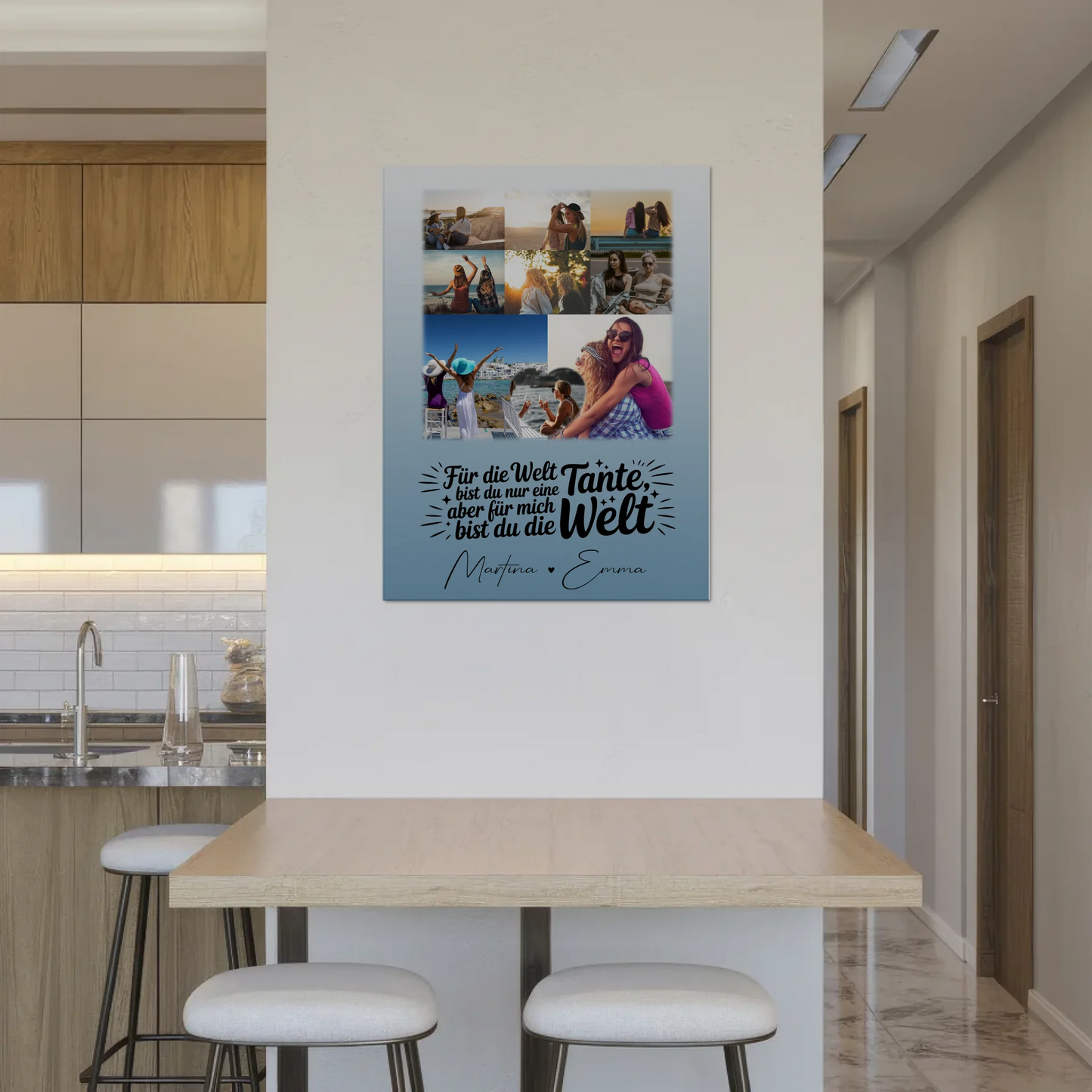 Personalisiertes Fotoboard Poster mit 8 Fotos & Herz – Du bist meine Welt 8