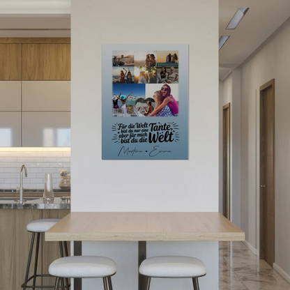 Personalisiertes Fotoboard Poster mit 8 Fotos & Herz – Du bist meine Welt 8
