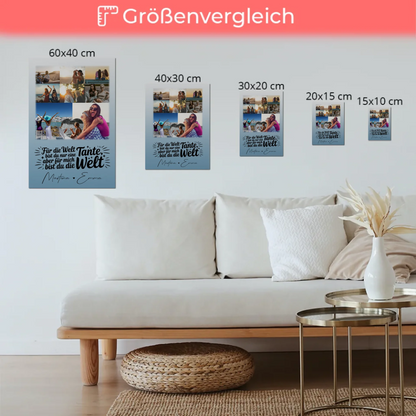 Personalisiertes Fotoboard Poster mit 8 Fotos & Herz - Du bist meine Welt