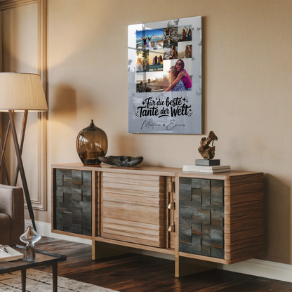 Personalisierte Geschenke für die beste Tante der Welt mit 9 Fotos auf Foto Acrylglas