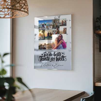 Personalisierte Geschenke für die beste Tante der Welt mit 9 Fotos auf Foto Acrylglas