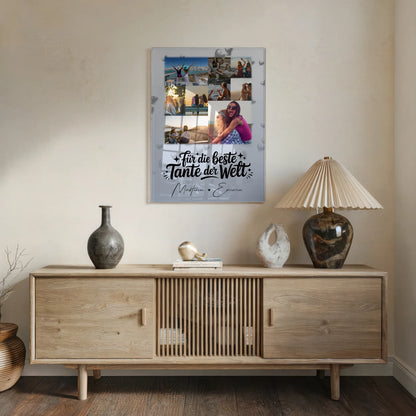 Personalisierte Geschenke für die beste Tante der Welt mit 9 Fotos auf Foto Acrylglas