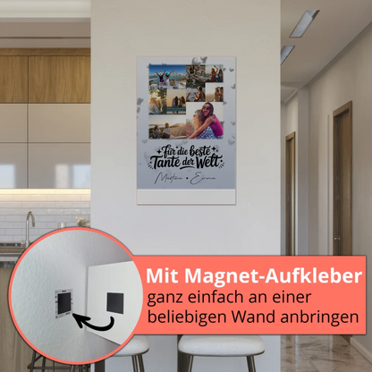 Personalisierte Magnetposter Fotoboard mit 9 Fotos - Das perfekte Geschenk für die beste Tante der Welt