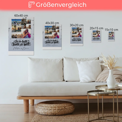 Personalisierte Magnetposter Fotoboard mit 9 Fotos - Das perfekte Geschenk für die beste Tante der Welt