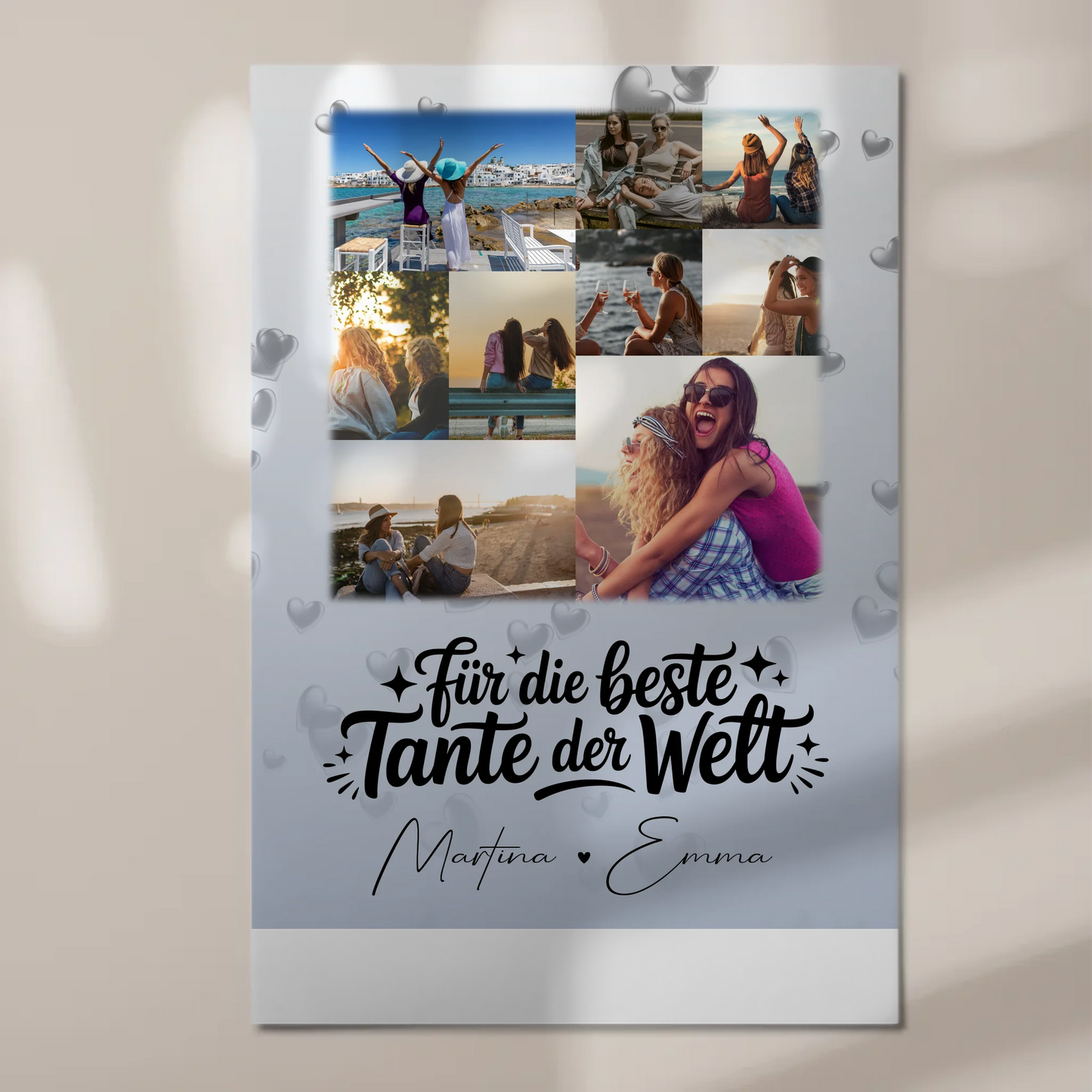 Personalisierte Magnetposter Fotoboard mit 9 Fotos - Das perfekte Geschenk für die beste Tante der Welt