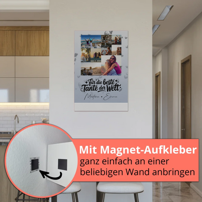 Personalisierte Magnetposter Fotoboard mit 9 Fotos - Das perfekte Geschenk für die beste Tante der Welt