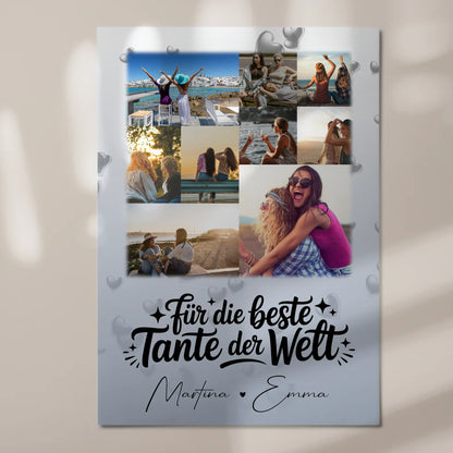 Personalisierte Magnetposter Fotoboard mit 9 Fotos - Das perfekte Geschenk für die beste Tante der Welt