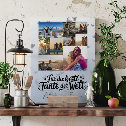 Wandbild Fotocollage 9 Fotos Für die beste Tante der Welt personalisiert 3