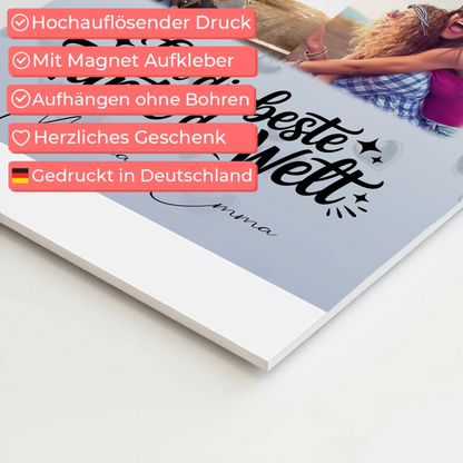 Personalisierte Magnetposter Fotoboard mit 9 Fotos - Das perfekte Geschenk für die beste Tante der Welt