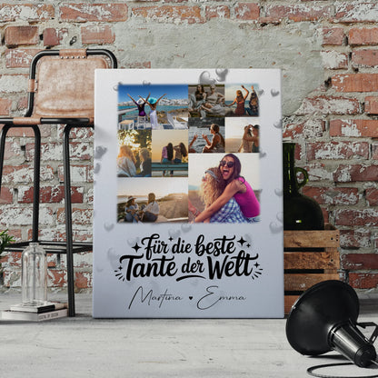 Wandbild Fotocollage 9 Fotos Für die beste Tante der Welt personalisiert 4