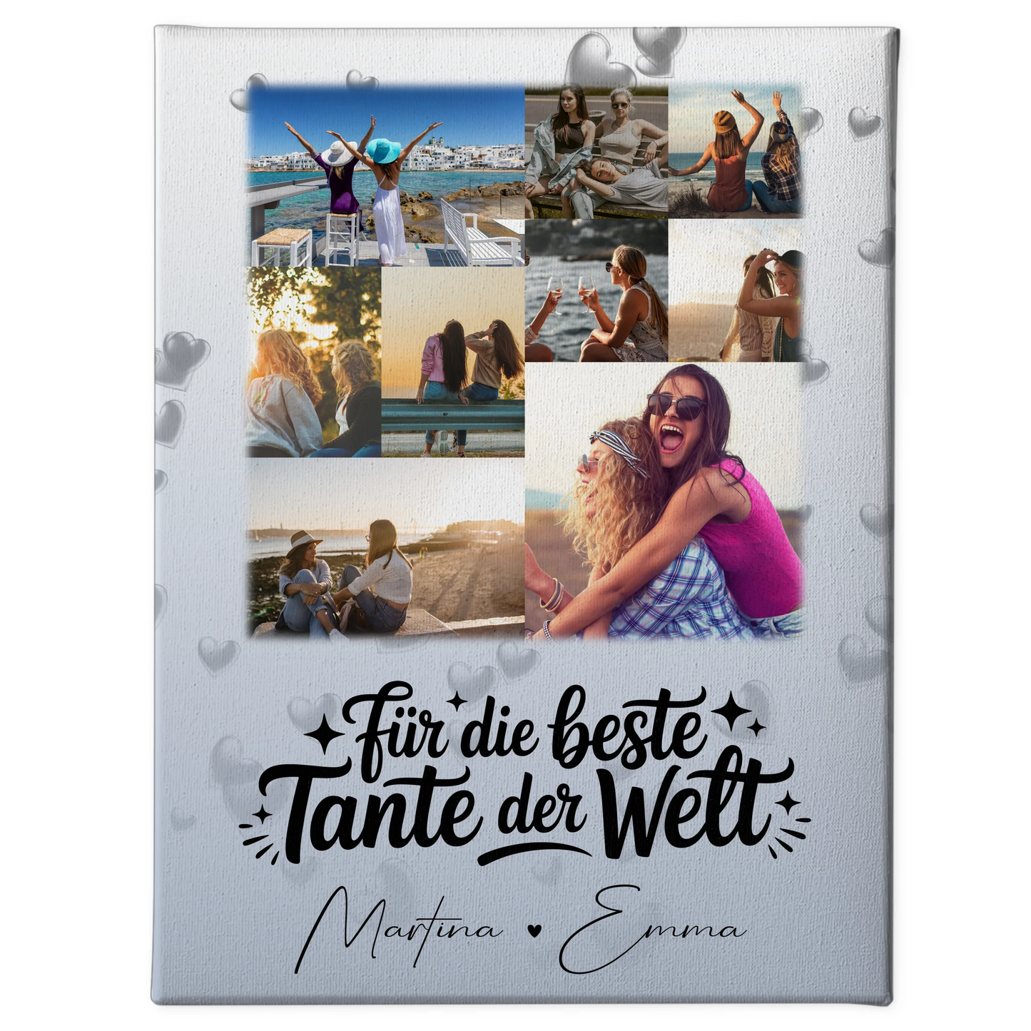 Wandbild Fotocollage 9 Fotos Für die beste Tante der Welt personalisiert 1