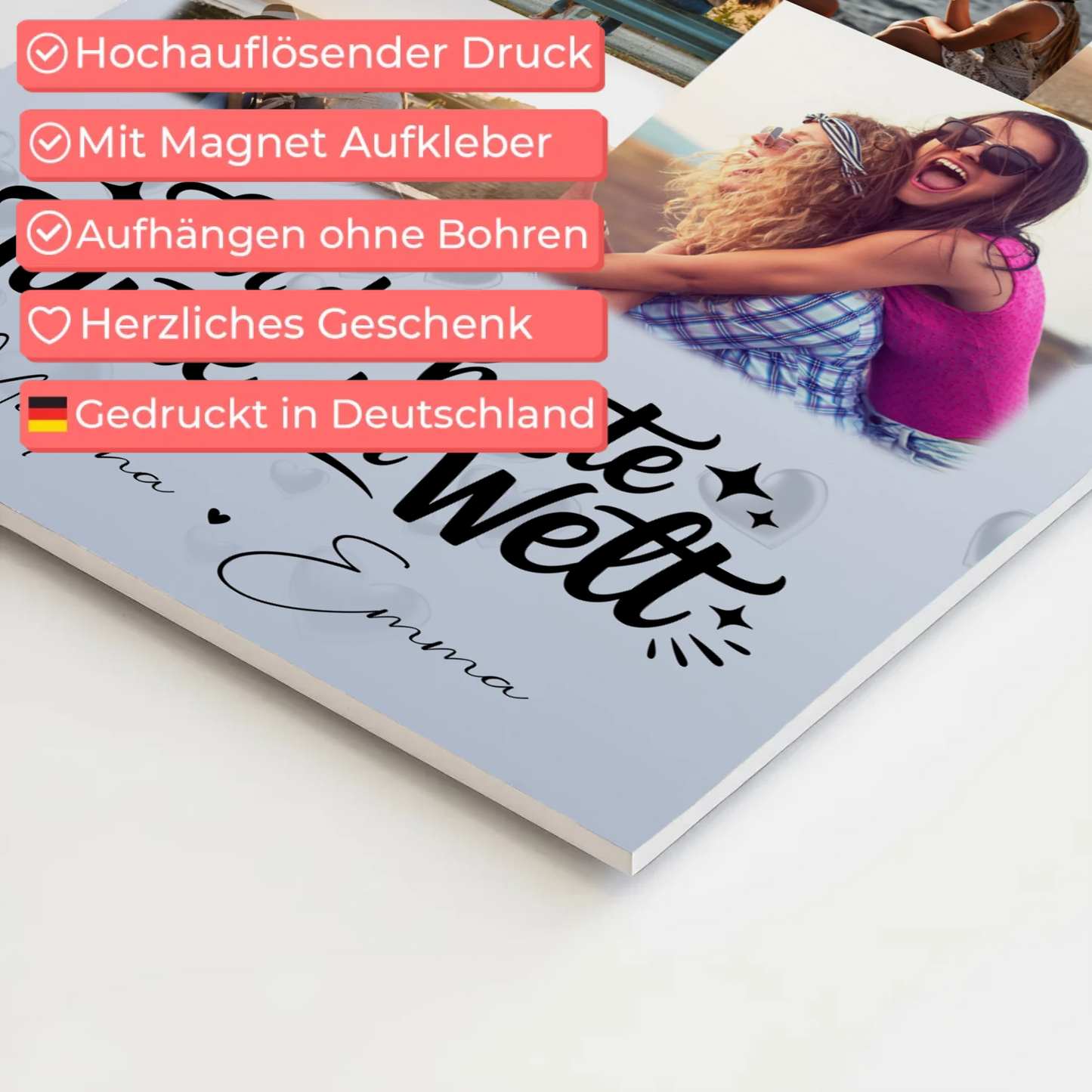 Personalisierte Magnetposter Fotoboard mit 9 Fotos - Das perfekte Geschenk für die beste Tante der Welt