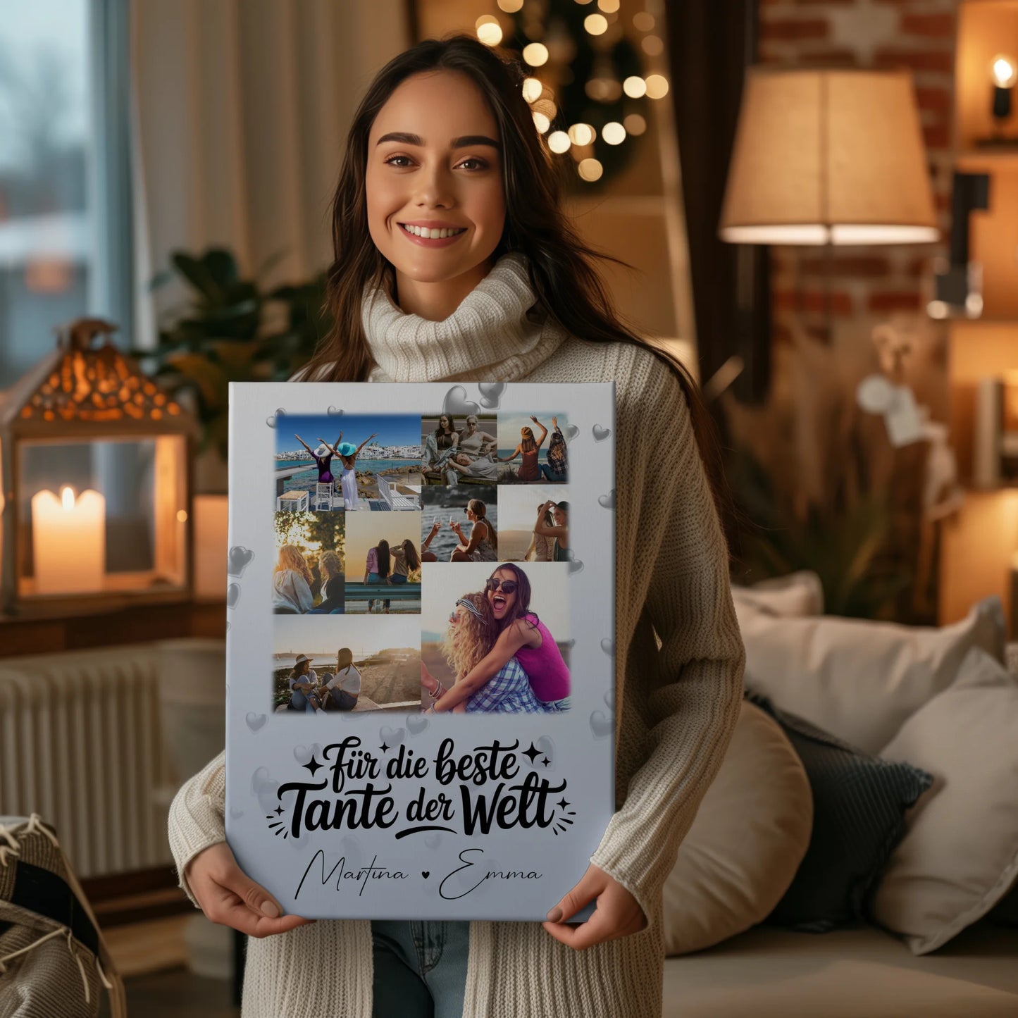 Wandbild Fotocollage 9 Fotos Für die beste Tante der Welt personalisiert 2