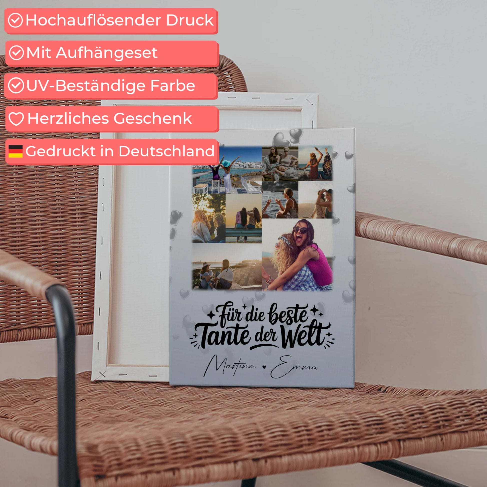 Wandbild Fotocollage 9 Fotos Für die beste Tante der Welt personalisiert 5