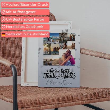Wandbild Fotocollage 9 Fotos Für die beste Tante der Welt personalisiert 5