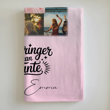 Personalisierte Kuscheldecke Mit Namen Und Motiv mit 10 Fotos und Karte in der Mitte Glücksbringer nennt man auch Bruder 6