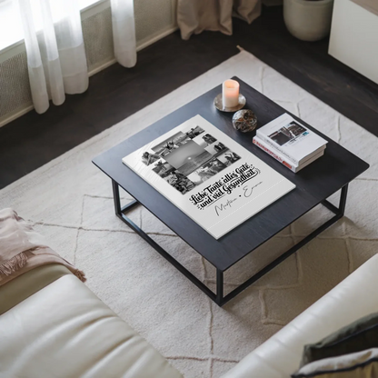 Personalisierter Fotoboard Magnet Wandbild mit 11 Fotos für Tante alles Liebe und Gesundheit Schwarz-Weiß