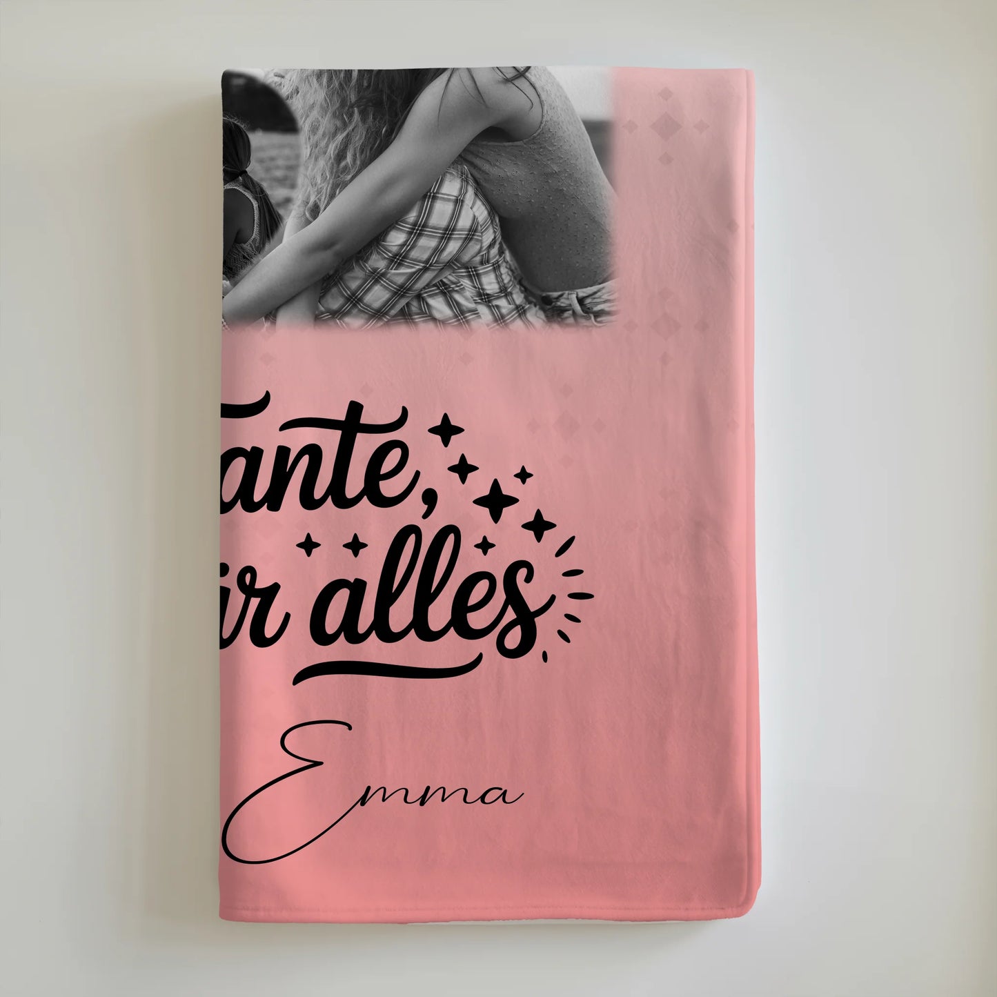 Personalisierte Kuscheldecke Mit Namen Und Motiv 8 Fotos und 1 Herz Foto Liebe Tante Danke für alles Schwarz-Weiß 6