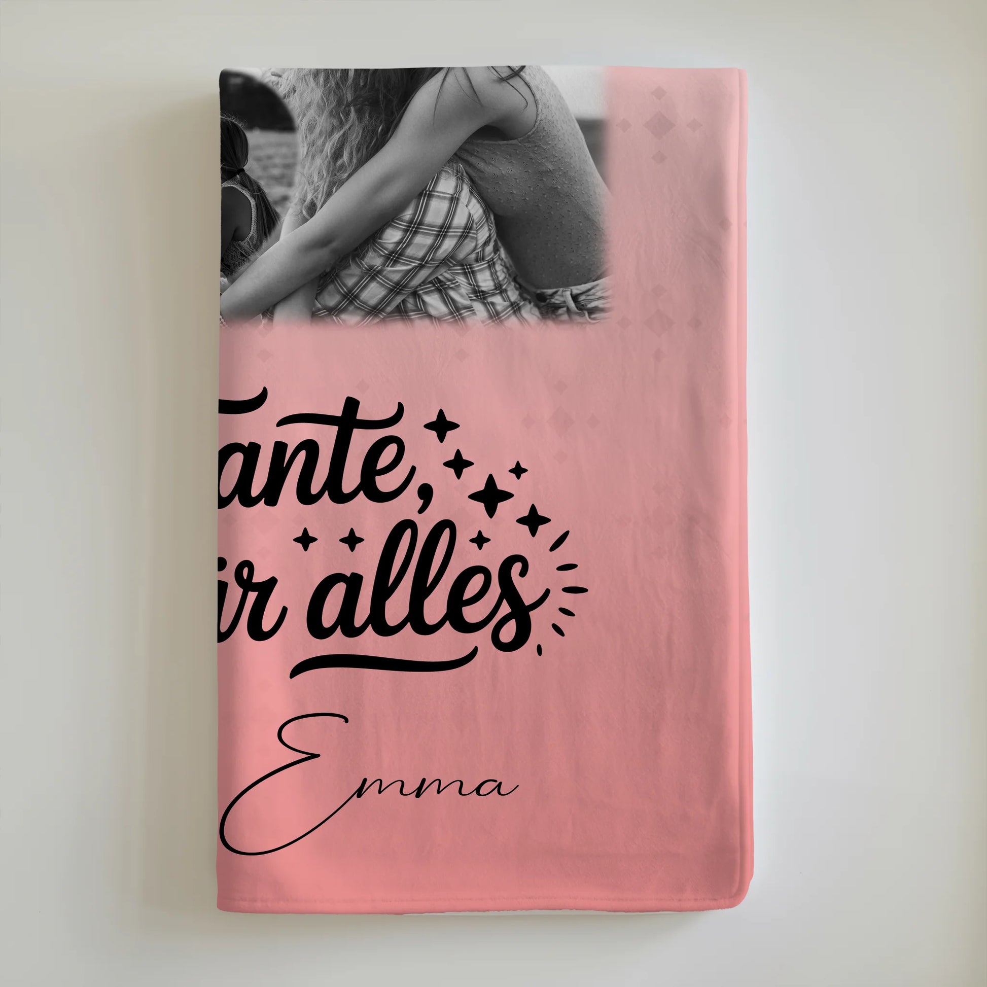 Personalisierte Kuscheldecke Mit Namen Und Motiv 8 Fotos und 1 Herz Foto Liebe Tante Danke für alles Schwarz-Weiß 6