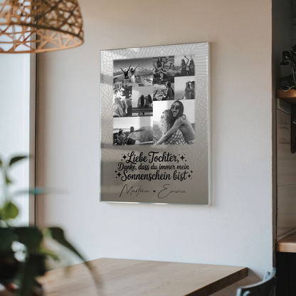 Personalisierte Geschenke mit 9 Fotos auf Acrylglas Schwarz-Weiß Danke Mein Sonnenschein
