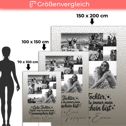 Personalisierte Kuscheldecke Mit Namen 9 Fotos Danke Mein Sonnenschein Schwarz-Weiß 5