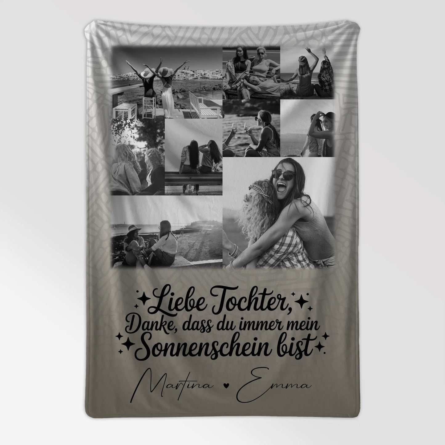 Personalisierte Kuscheldecke Mit Namen 9 Fotos Danke Mein Sonnenschein Schwarz-Weiß 7