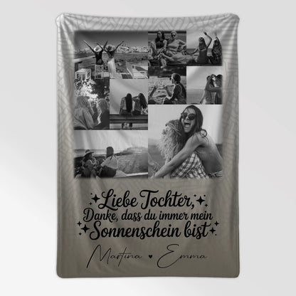 Personalisierte Kuscheldecke Mit Namen 9 Fotos Danke Mein Sonnenschein Schwarz-Weiß 7
