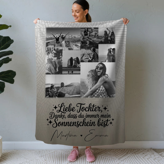 Personalisierte Kuscheldecke Mit Namen 9 Fotos Danke Mein Sonnenschein Schwarz-Weiß 1