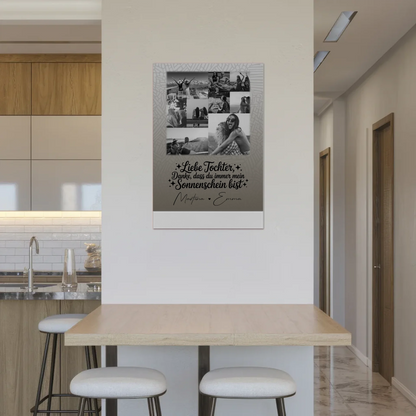 Personalisierbares Fotoboard Magnet Wandbild mit 9 Fotos Danke mein Sonnenschein Schwarz-Weiß 2