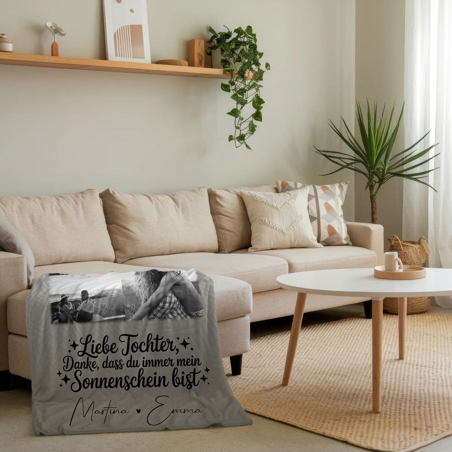 Personalisierte Kuscheldecke Mit Namen 9 Fotos Danke Mein Sonnenschein Schwarz-Weiß 4