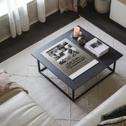 Personalisierbares Fotoboard Magnet Wandbild mit 9 Fotos Danke mein Sonnenschein Schwarz-Weiß