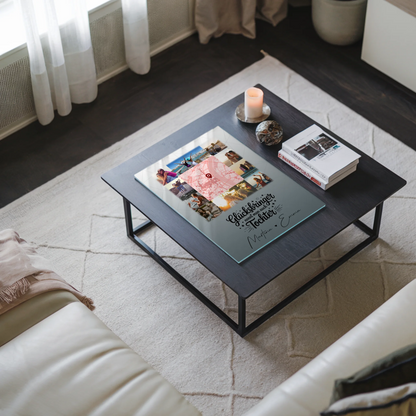 Personalisierte Geschenke mit Foto Mit Acrylglas 10 Fotos und Karte in der Mitte Glücksbringer Bruder