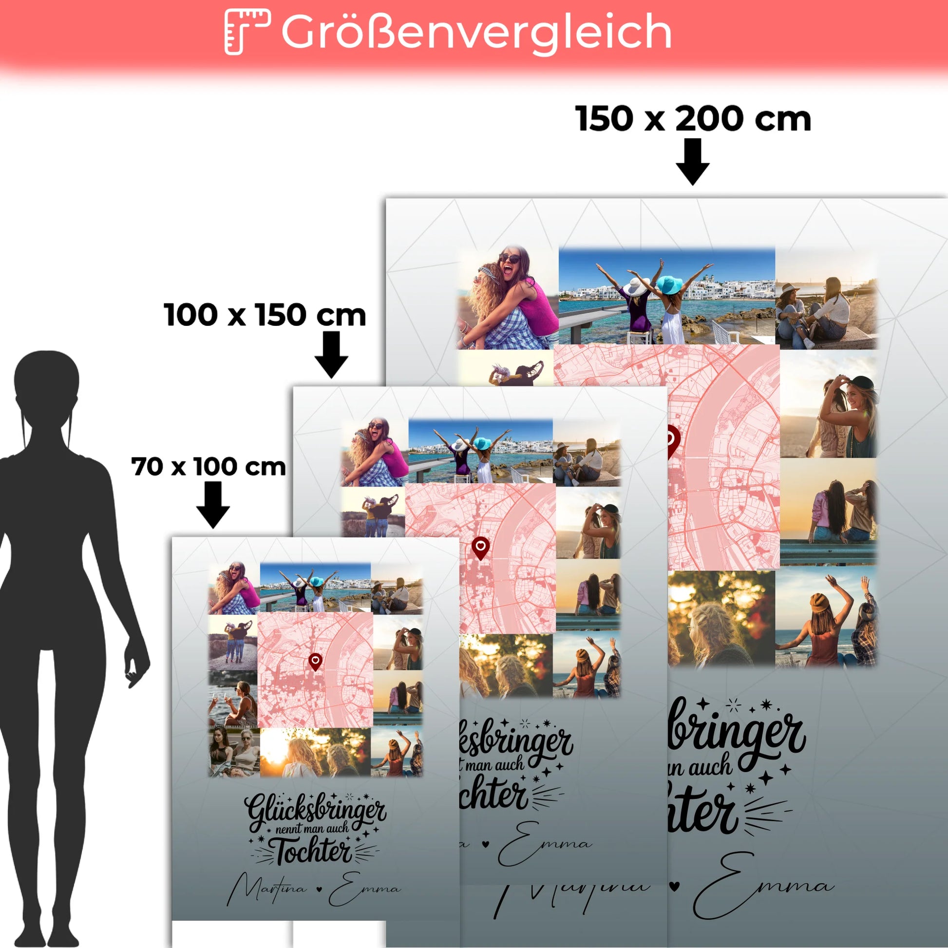 Personalisierte Decke Mit Namen 10 Fotos und Karte in der Mitte Glücksbringer nennt man auch Bruder 5