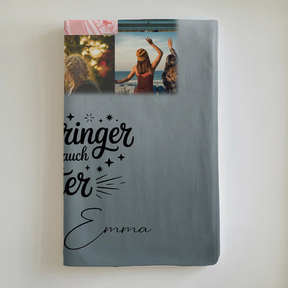 Personalisierte Decke Mit Namen 10 Fotos und Karte in der Mitte Glücksbringer nennt man auch Bruder 6