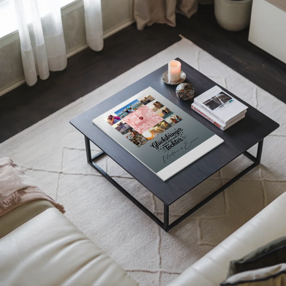 Personalisierter Fotoboard Magnet Poster mit 10 Fotos und Karte in der Mitte Glücksbringer Bruder