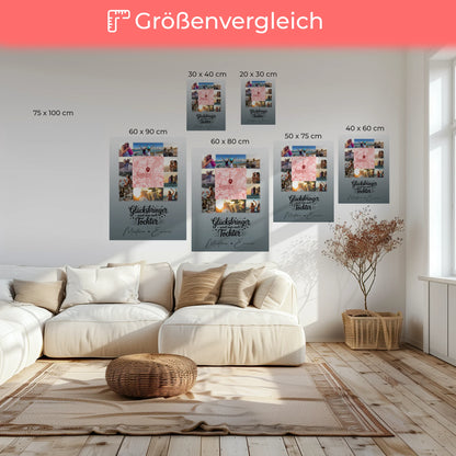 Leinwand Collagen Erstellen mit 10 Fotos und Karte in der Mitte Glücksbringer Bruder personalisiertes Geschenk 6