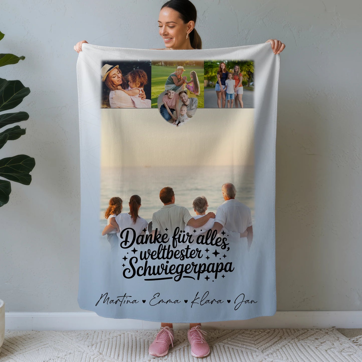 Kuscheldecke Mit Namen Und Motiv 4 Fotos Und 1 Kleines Herz Foto Beste Nichte Danke Für Alles 1