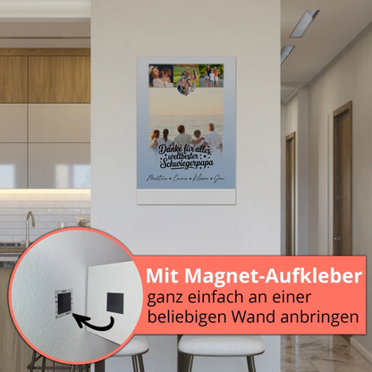 Fotoboard Magnet Poster mit 4 Fotos und kleinem Herz für die beste Nichte Danke für alles 5