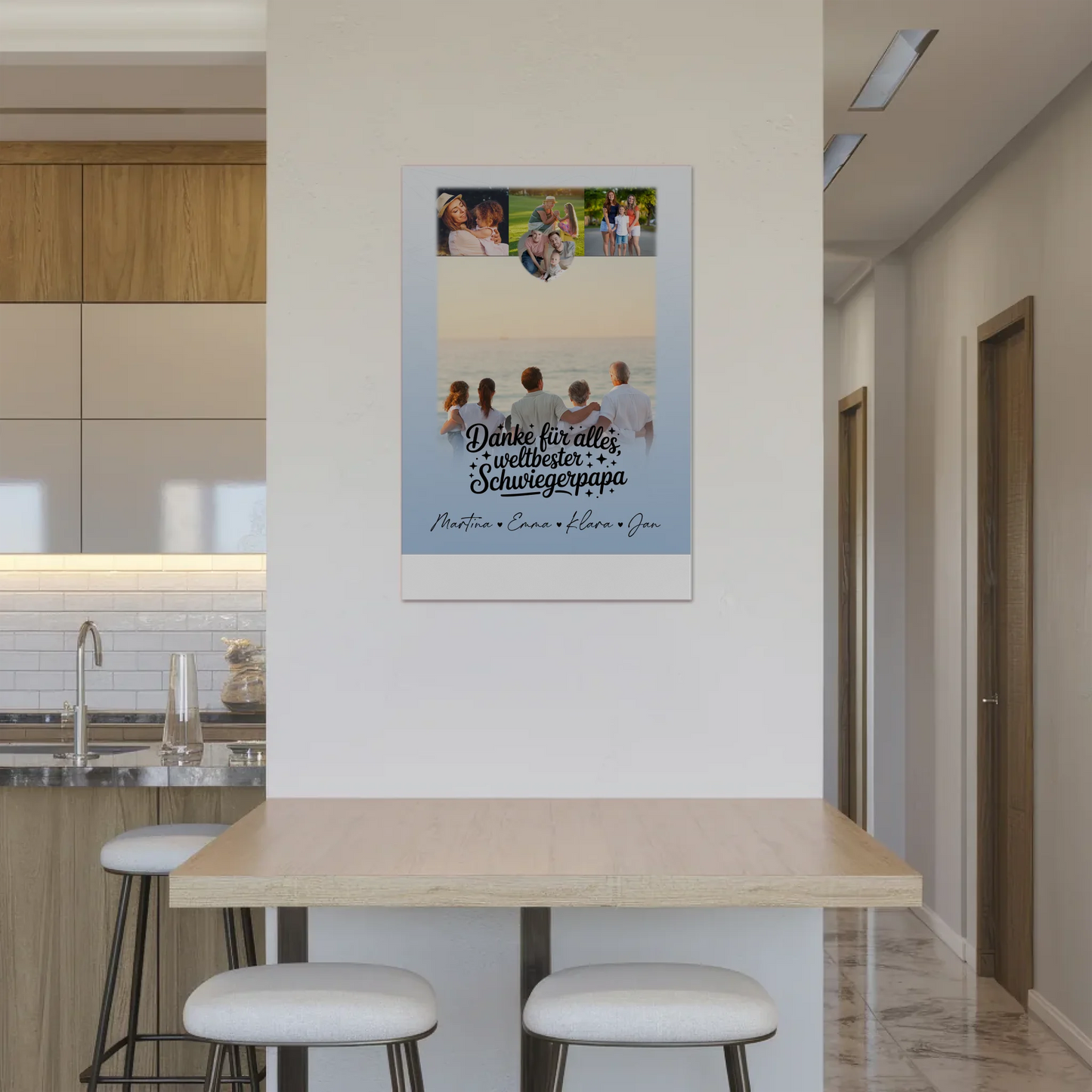 Fotoboard Magnet Poster mit 4 Fotos und kleinem Herz für die beste Nichte Danke für alles 2