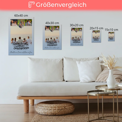 Fotoboard Magnet Poster mit 4 Fotos und kleinem Herz für die beste Nichte Danke für alles