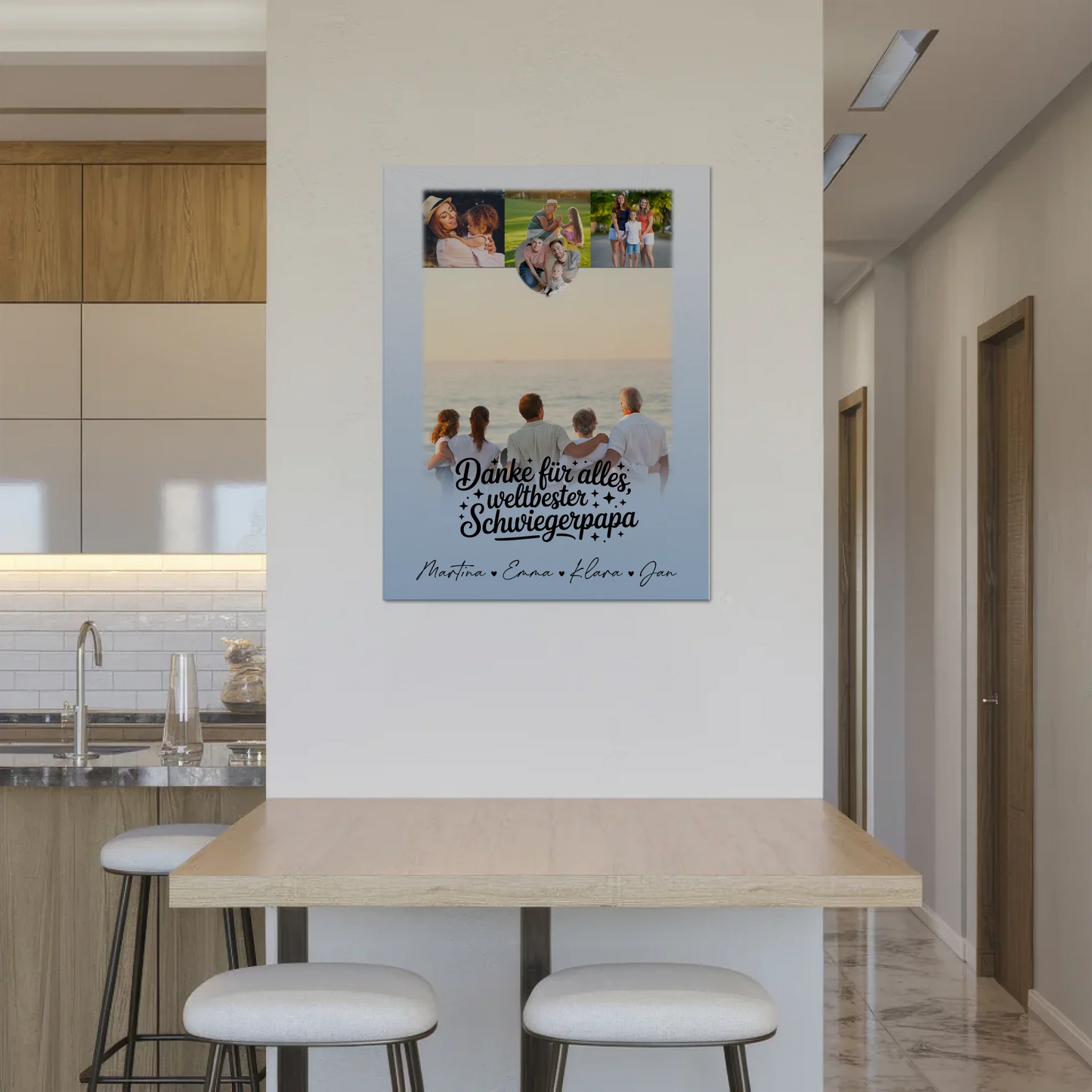 Fotoboard Magnet Poster mit 4 Fotos und kleinem Herz für die beste Nichte Danke für alles 8