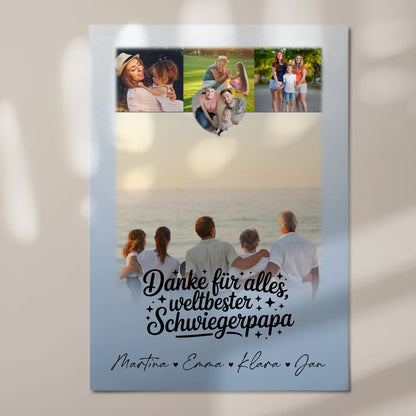 Fotoboard Magnet Poster mit 4 Fotos und kleinem Herz für die beste Nichte Danke für alles 7