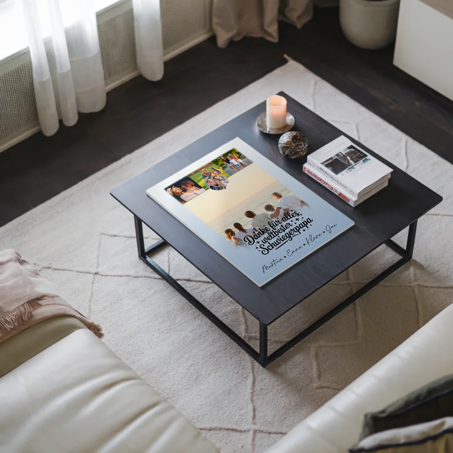 Fotoboard Magnet Poster mit 4 Fotos und kleinem Herz für die beste Nichte Danke für alles 9