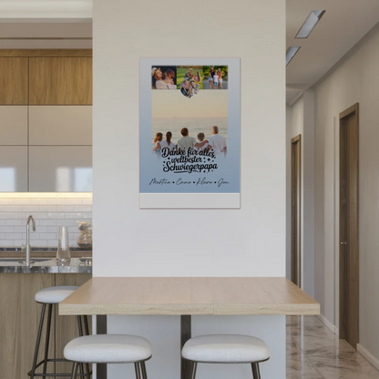 Fotoboard Magnet Poster mit 4 Fotos und kleinem Herz für die beste Nichte Danke für alles