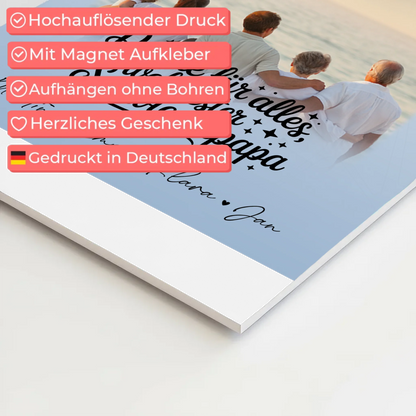 Fotoboard Magnet Poster mit 4 Fotos und kleinem Herz für die beste Nichte Danke für alles