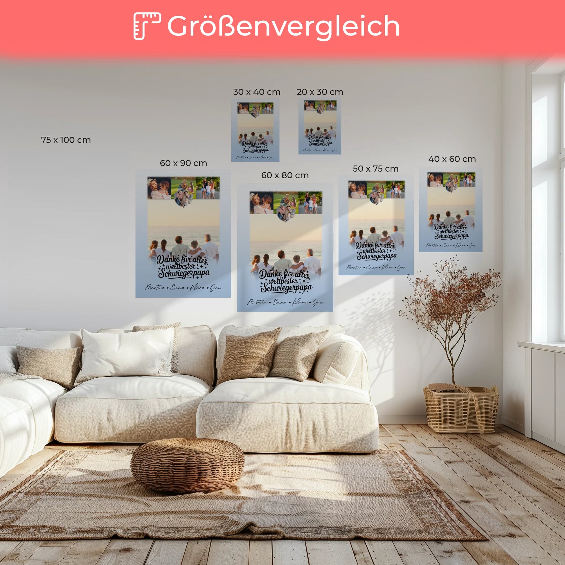Leinwand Bild mit 4 Fotos und 1 Kleines Herz Foto für Beste Nichte danke für alles 6