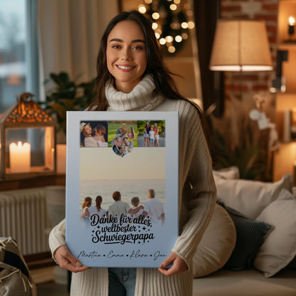 Leinwand Bild mit 4 Fotos und 1 Kleines Herz Foto für Beste Nichte danke für alles 2