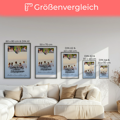 Personalisierbares Poster mit 4 Fotos und kleinem Herz für die beste Nichte Danke für alles